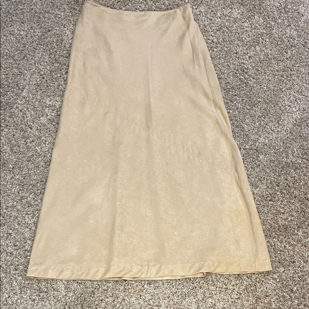 Elegant Cream “Suede” Women's Skirt - 44” long